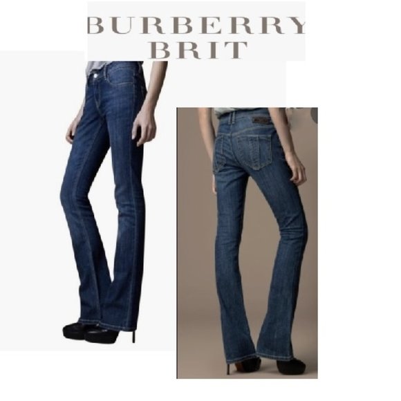 Burberry Denim - New Burberry Brit Boot Cut Low Rise Stretch Jeans